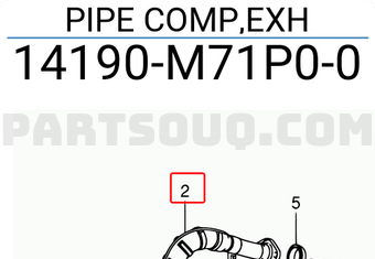 Suzuki 14190M71P00 PIPE COMP,EXH