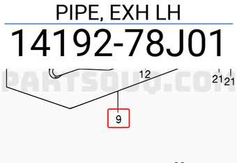 Suzuki 1419278J01 PIPE, EXH LH