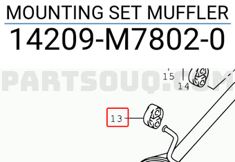 Suzuki 14209M78020 MOUNTING SET MUFFLER