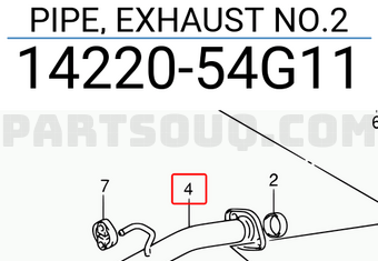 Suzuki 1422054G11 PIPE, EXHAUST NO.2