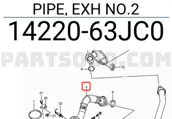 Suzuki 1422063JC0 PIPE, EXH NO.2