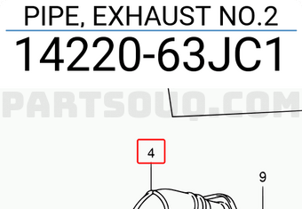 Suzuki 1422063JC1 PIPE, EXHAUST NO.2