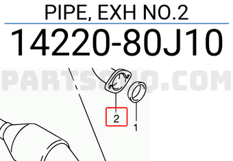 Suzuki 1422080J10 PIPE, EXH NO.2
