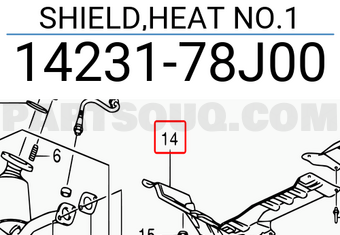 Suzuki 1423178J00 SHIELD,HEAT NO.1