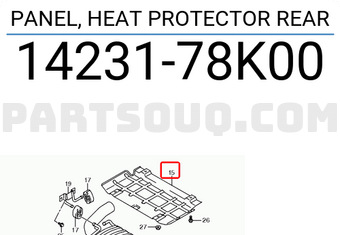 Suzuki 1423178K00 PANEL, HEAT PROTECTOR REAR
