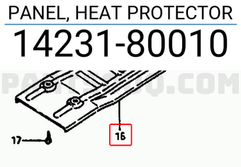 Suzuki 1423180010 PANEL, HEAT PROTECTOR