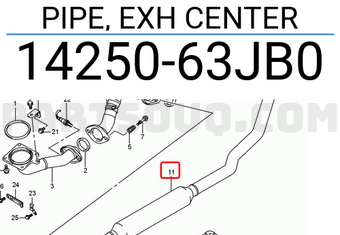 Suzuki 1425063JB0 PIPE, EXH CENTER