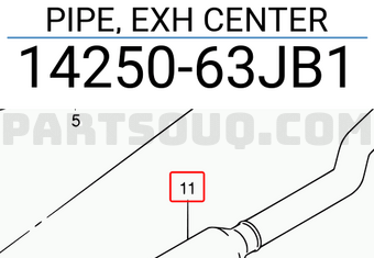 Suzuki 1425063JB1 PIPE, EXH CENTER