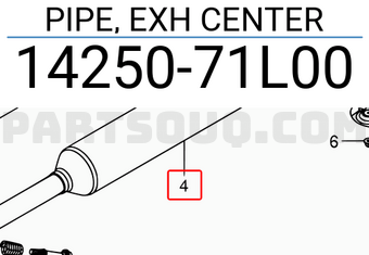 Suzuki 1425071L00 PIPE, EXH CENTER