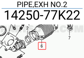 Suzuki 1425077K22 PIPE,EXH NO.2