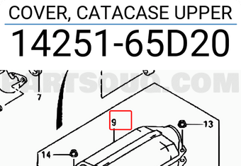Suzuki 1425165D20 COVER, CATACASE UPPER