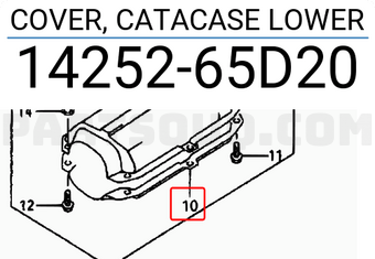 Suzuki 1425265D20 COVER, CATACASE LOWER