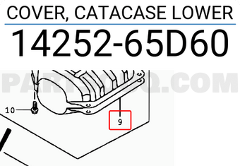 Suzuki 1425265D60 COVER, CATACASE LOWER