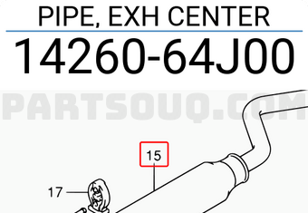 Suzuki 1426064J00 PIPE, EXH CENTER