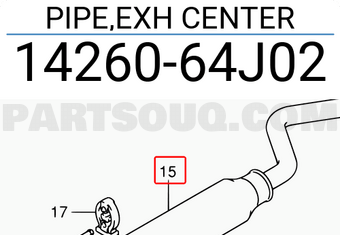 Suzuki 1426064J02 PIPE,EXH CENTER