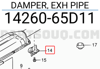 Suzuki 1426065D11 DAMPER, EXH PIPE