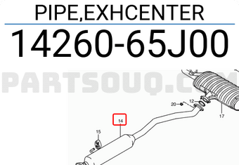 Suzuki 1426065J00 PIPE,EXHCENTER
