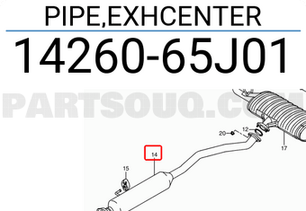 Suzuki 1426065J01 PIPE,EXHCENTER