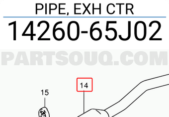 Suzuki 1426065J02 PIPE, EXH CTR