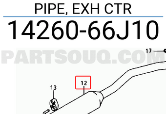 Suzuki 1426066J10 PIPE, EXH CTR