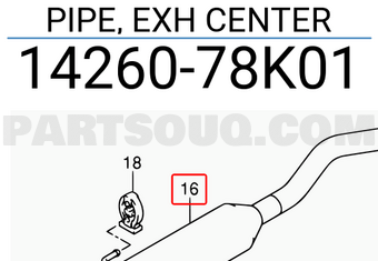 Suzuki 1426078K01 PIPE, EXH CENTER