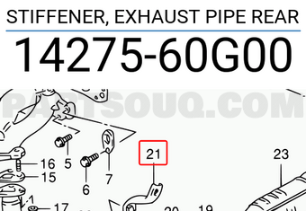 Suzuki 1427560G00 STIFFENER, EXHAUST PIPE REAR