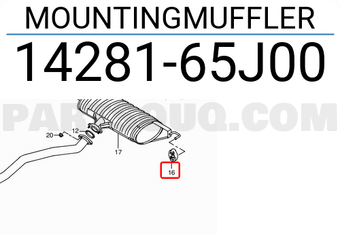Suzuki 1428165J00 MOUNTINGMUFFLER