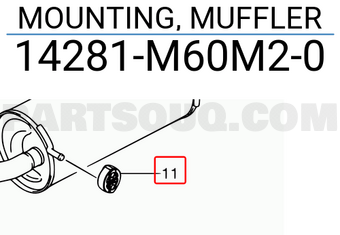 Suzuki 14281M60M20 MOUNTING, MUFFLER