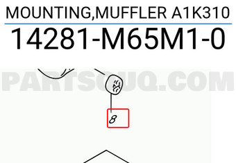 Suzuki 14281M65M10 MOUNTING,MUFFLER A1K310
