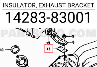 Suzuki 1428383001 INSULATOR, EXHAUST BRACKET