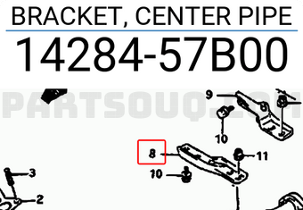 Suzuki 1428457B00 BRACKET, CENTER PIPE