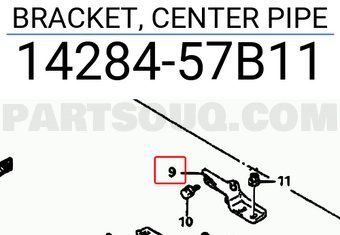 Suzuki 1428457B11 BRACKET, CENTER PIPE