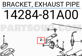Suzuki 1428481A00 BRACKET, EXHAUST PIPE
