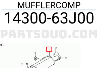 Suzuki 1430063J00 MUFFLERCOMP