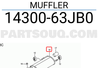 Suzuki 1430063JB0 MUFFLER