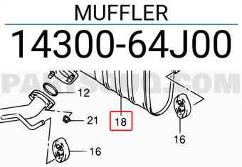 Suzuki 1430064J00 MUFFLER