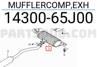 Suzuki 1430065J00 MUFFLERCOMP,EXH