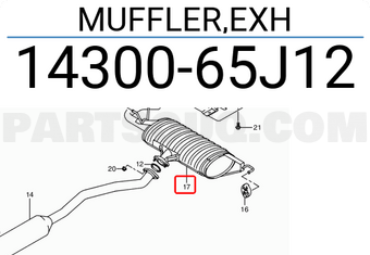 Suzuki 1430065J12 MUFFLER,EXH