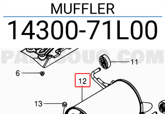 Suzuki 1430071L00 MUFFLER