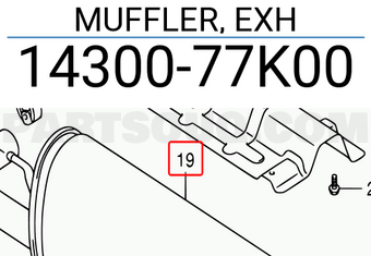 Suzuki 1430077K00 MUFFLER, EXH