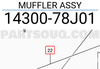 Suzuki 1430078J01 MUFFLER ASSY