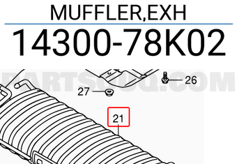 Suzuki 1430078K02 MUFFLER,EXH