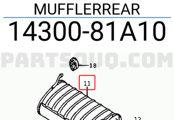 Suzuki 1430081A10 MUFFLERREAR