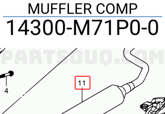 Suzuki 14300M71P00 MUFFLER COMP