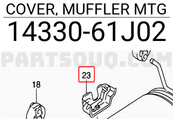 Suzuki 1433061J02 COVER, MUFFLER MTG