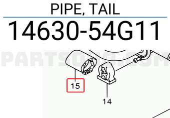 Suzuki 1463054G11 PIPE, TAIL