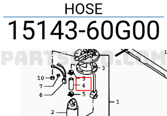 Suzuki 1514360G00 HOSE
