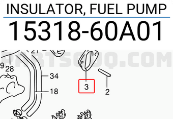 Suzuki 1531860A01 INSULATOR, FUEL PUMP