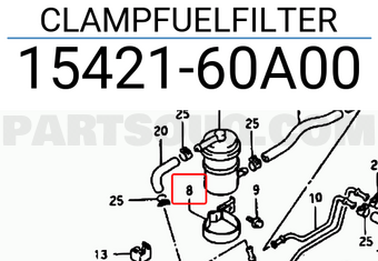 Suzuki 1542160A00 CLAMPFUELFILTER