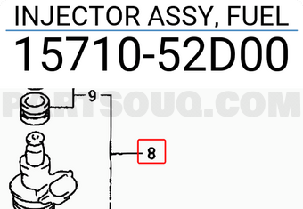 Suzuki 1571052D00 INJECTOR ASSY, FUEL